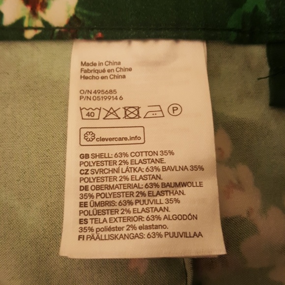 Floral cropped skinny mid-waist pants - Picture 5 of 5